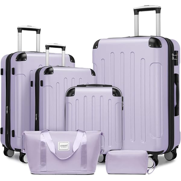 HC-18 Heartfelt Lush Lilac セット　未使用 Amazon.com | Clyrava 6 Piece Luggage Set Hard Shell - Lavender